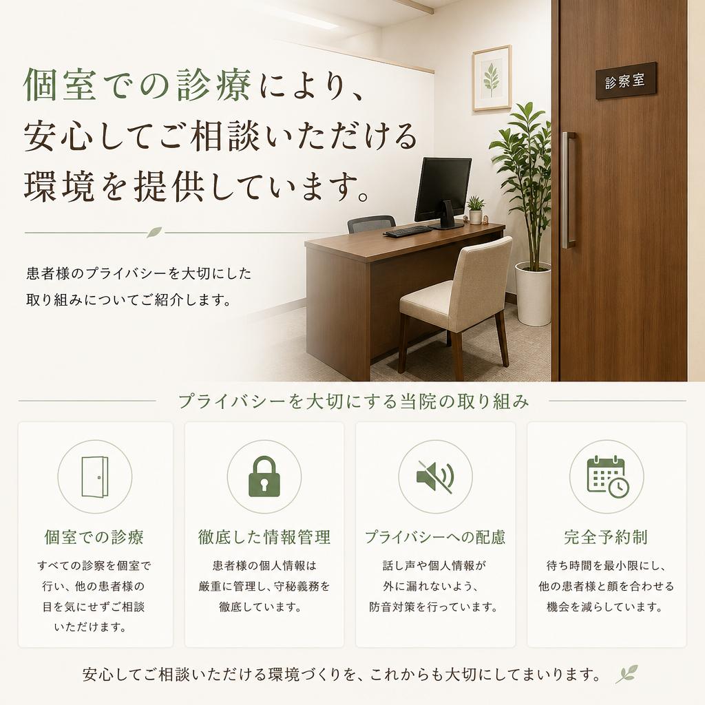 プライバシー重視の診療環境