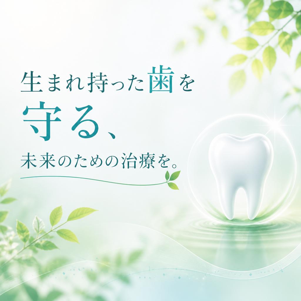 生まれ持った歯を守る、未来のための治療を。